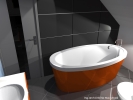 Návrh řešení interiéru koupelen v rodinném domě - návrh koupelny v přízemí a v podkroví